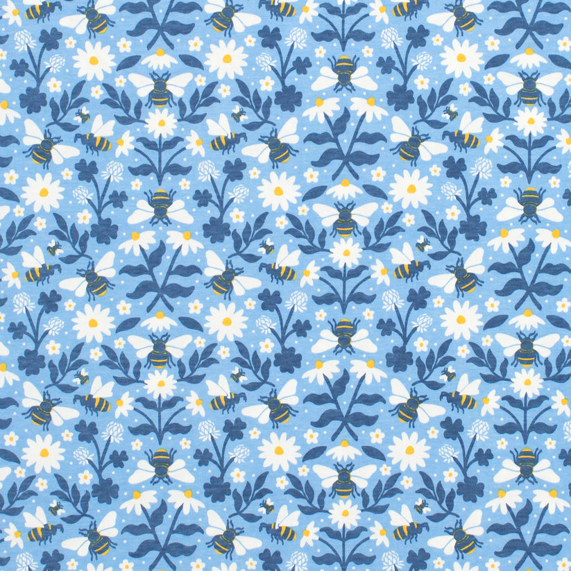 Alberta Dress- Bees Blue
