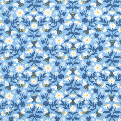 Alberta Dress- Bees Blue