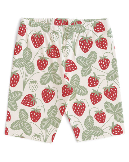 Bike Shorts- Strawberries Red & Green