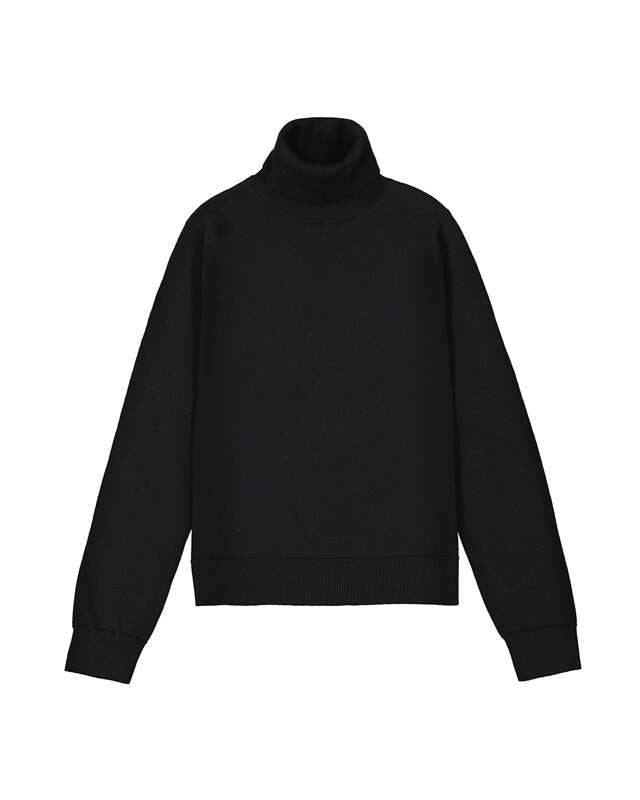 Basic Knitting Turtleneck- Black