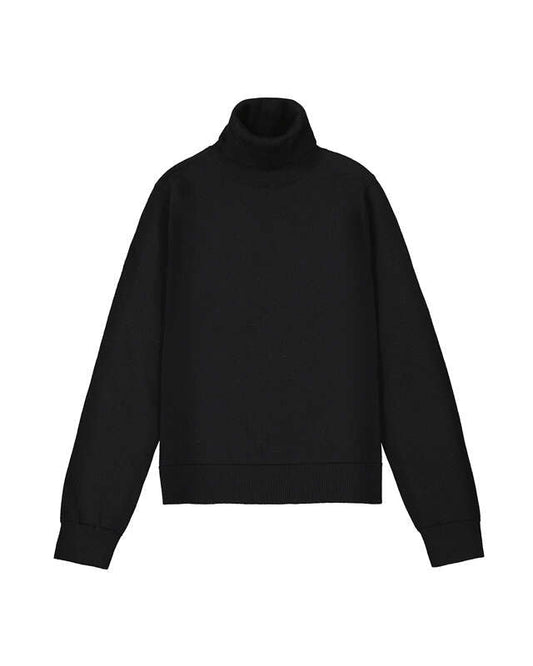 Basic Knitting Turtleneck- Black