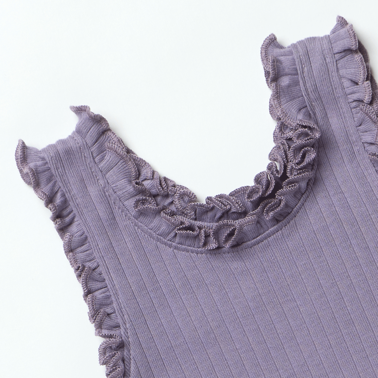 Ruffle Rib Tank Purple