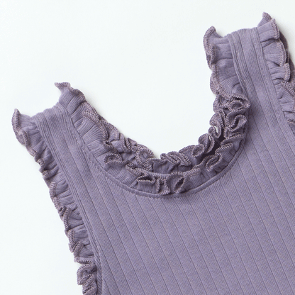 Ruffle Rib Tank Purple