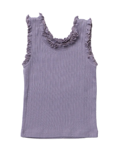 Ruffle Rib Tank Purple
