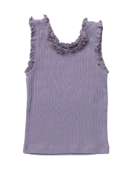 Ruffle Rib Tank Purple