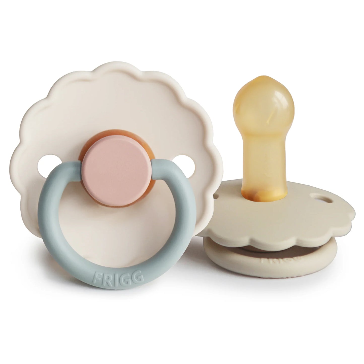 Daisy Natural Rubber Pacifier 2-Pack - Cotton Candy/Sandstone