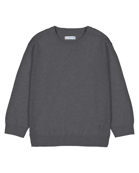Basic Cotton Jumper W/Round- Blackboard