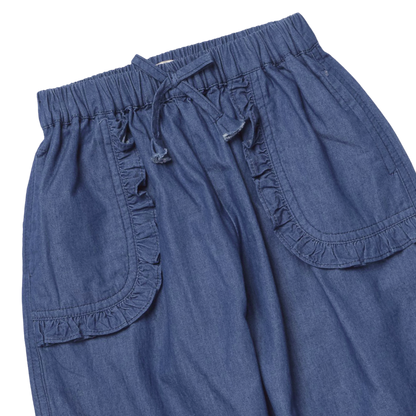 Bailey Ruffle Pants- Chambray
