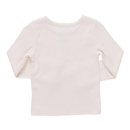 Seesaw Long Sleeve Rib T-shirt- Cream
