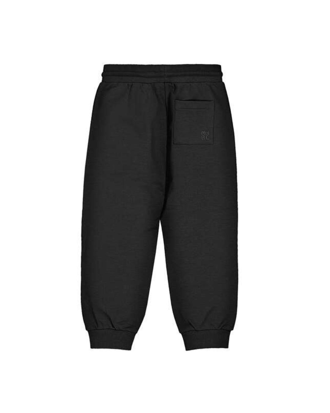Basic Cuffed Fleece Trousers- Black