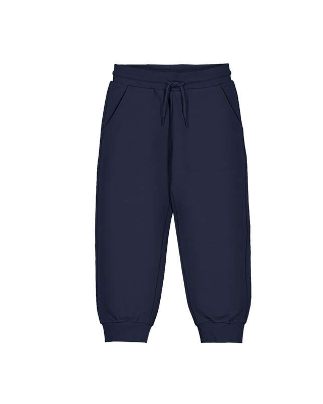 Basic Cuffed Fleece Trousers- Navy