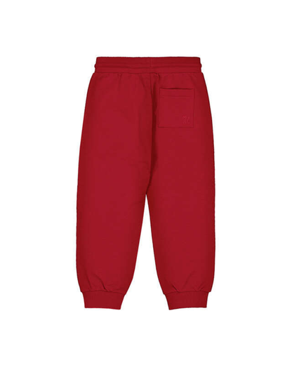 Basic Cuffed Fleece Trousers- Red