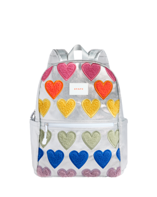 Kane Double Pocket Backpack- Happy Fuzzy Hearts