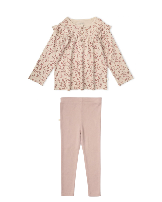 Dusty Rose Leggings with Petal Whispers Top