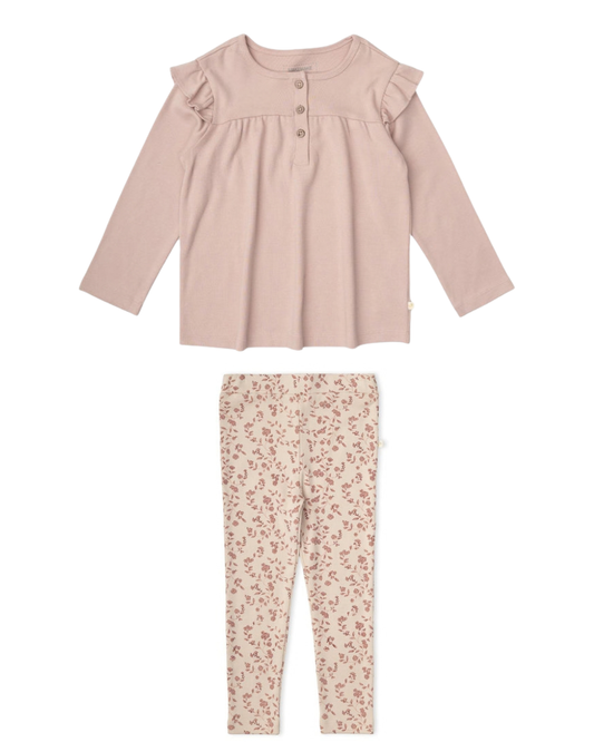 Petal Whispers Legging with Dusty Rose Top