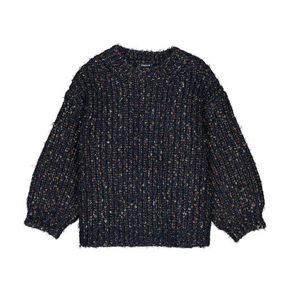 Tweed-knit Sweater- Ink