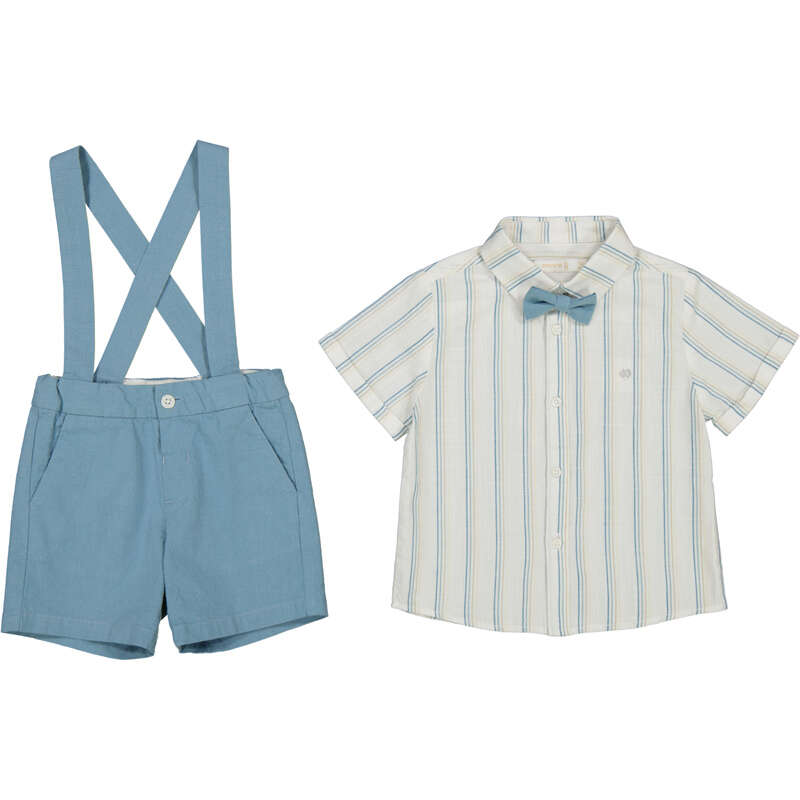 Striped Jade Bow Tie Baby Set