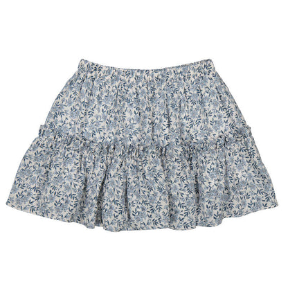 Sky Blue Floral Dobby Skirt