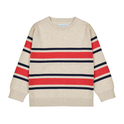 Tomato and Navy Striped Sweater