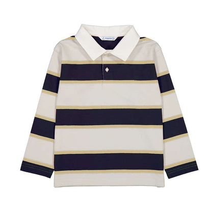 Golden and Navy Long Sleeve Polo