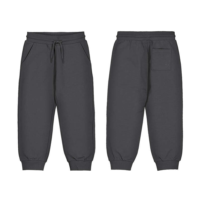 Basic Cuffed Fleece Trousers- Blackboard