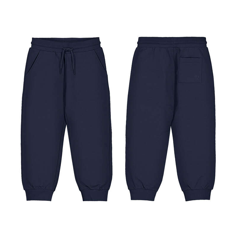 Basic Cuffed Fleece Trousers- Navy
