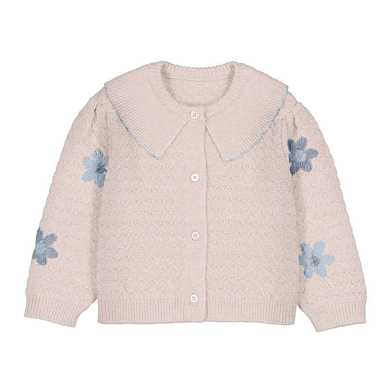 Floral- Embroidered Cardigan- Seed