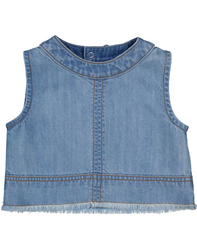 Vertical Stitch Denim Top