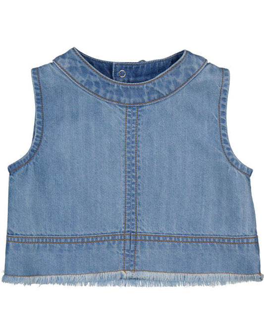 Vertical Stitch Denim Top