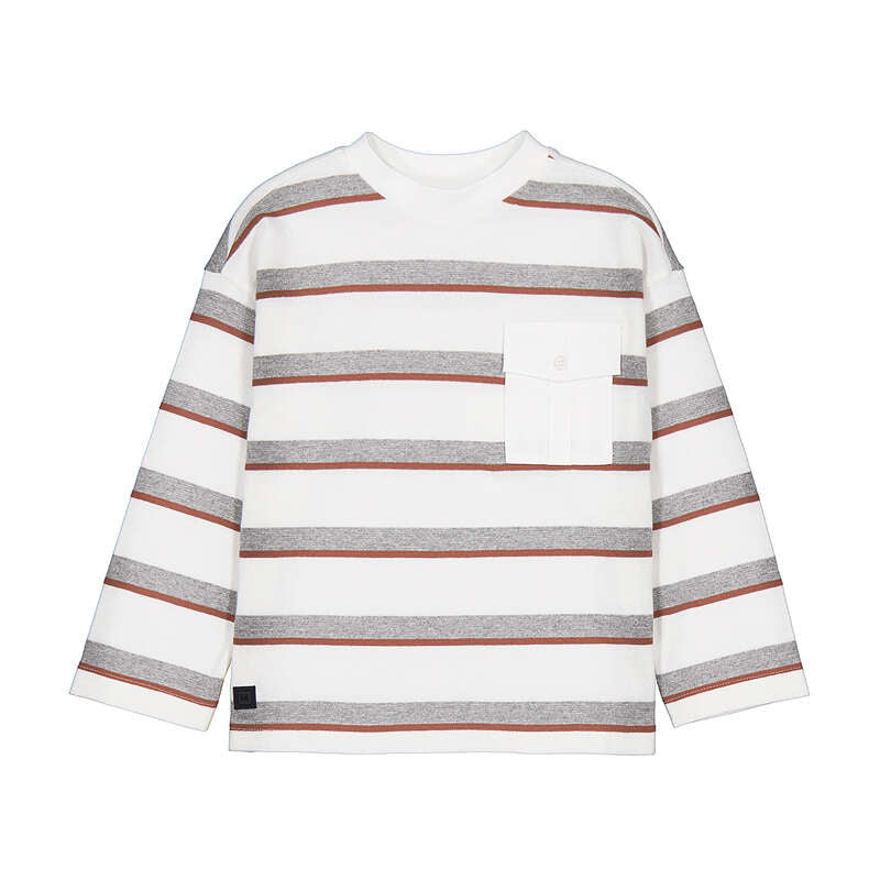 Long Sleeve Stripes T-Shirt- Cream