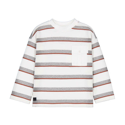 Long Sleeve Stripes T-Shirt- Cream