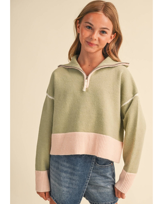 Half Zip Collar Sweater