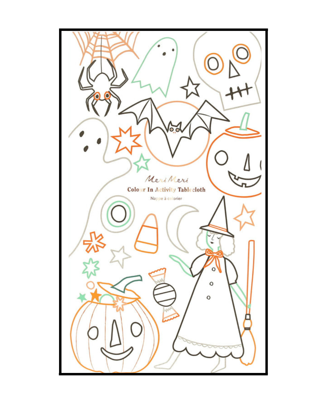 Halloween Color In Activity Tablecloth