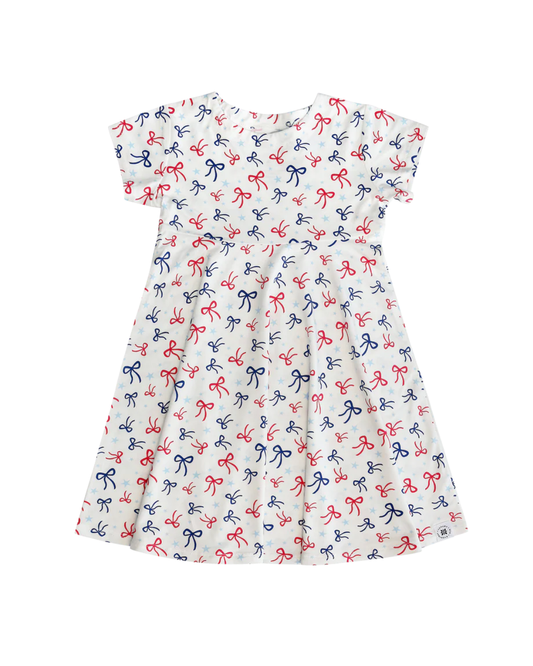 Cap Sleeve Swirly Girl Dress- God Bless Bows