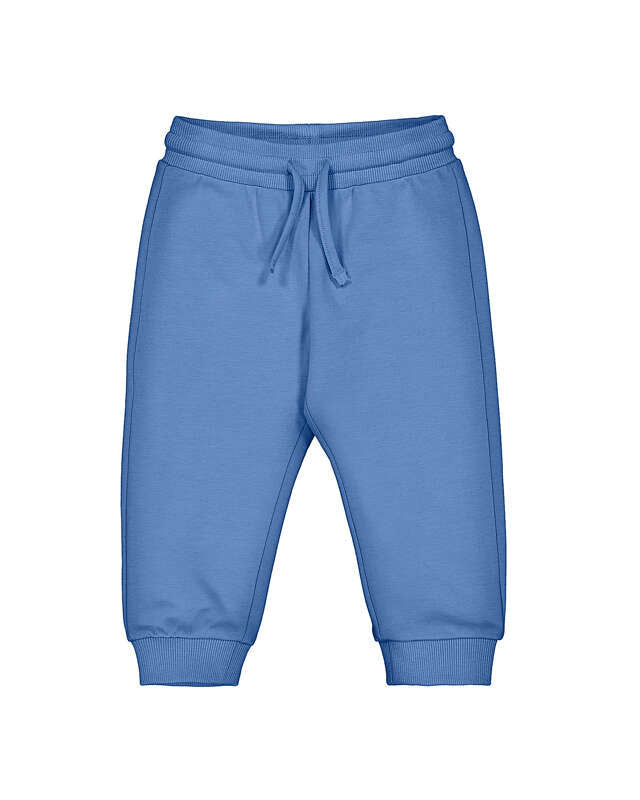 Basic Cuffed Fleece Trousers- Indigo