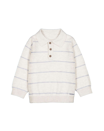 Long Sleeve Knit Polo- H.Stone