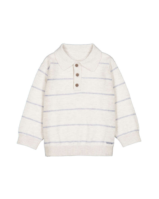 Long Sleeve Knit Polo- H.Stone
