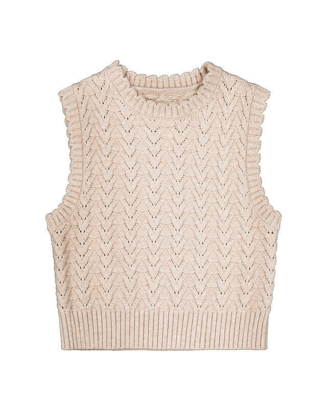 Knitting Vest- Beige Vigo