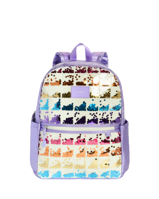 Kane Double Pocket Backpack- Lilac Quilt