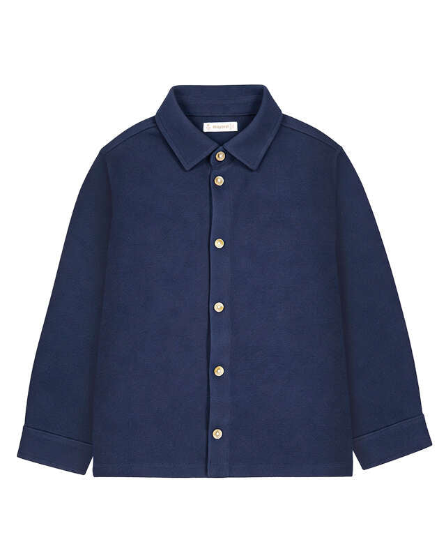Long-Sleeve Pique Knit Shirt- Shadow