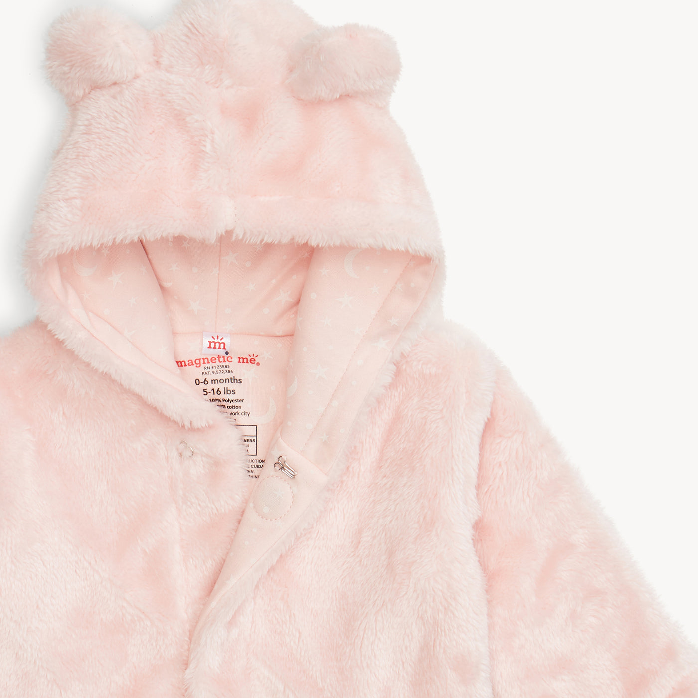 Pink Blossom Minky Magnetic Bear Jacket