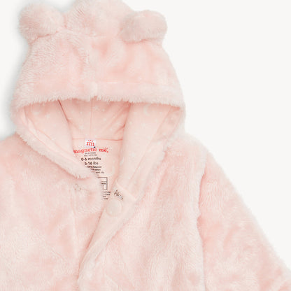 Pink Blossom Minky Magnetic Bear Jacket