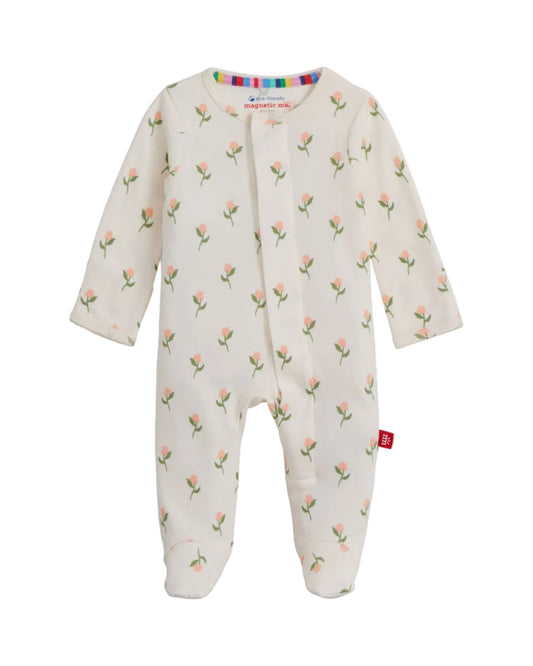 Floral Organic Cotton Magnetic Footie