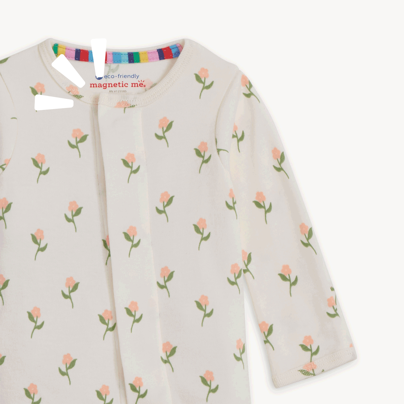 Floral Organic Cotton Magnetic Footie