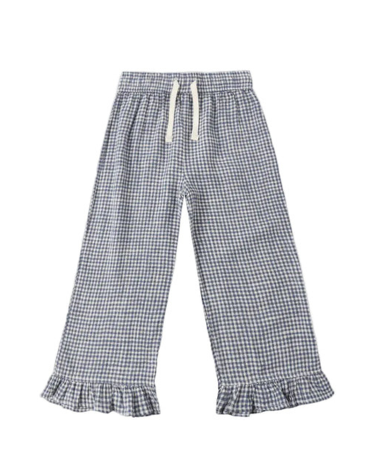 Marine Gingham Wide Leg Pant