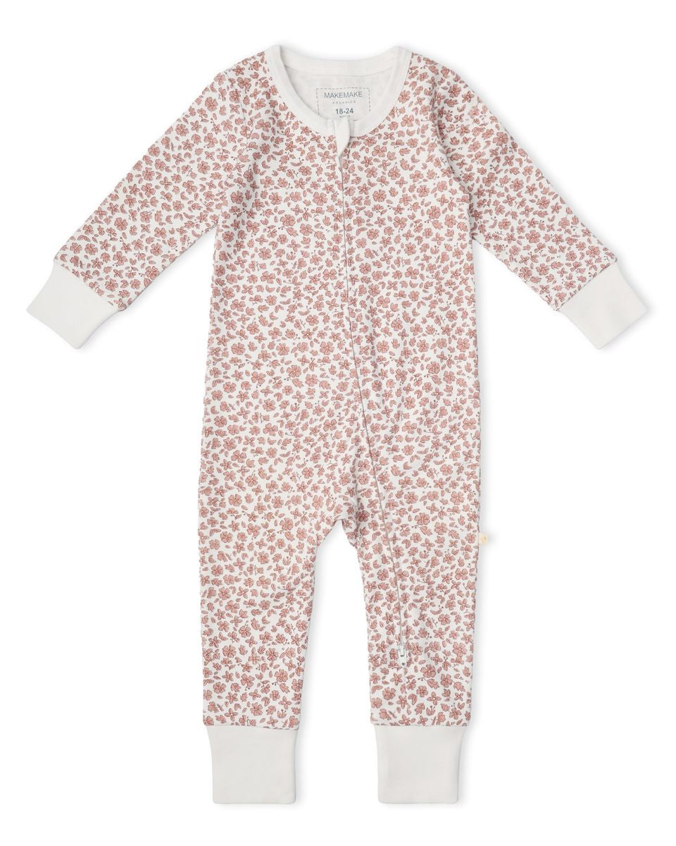 Organic 2-Way Zip Romper - Wild Petal