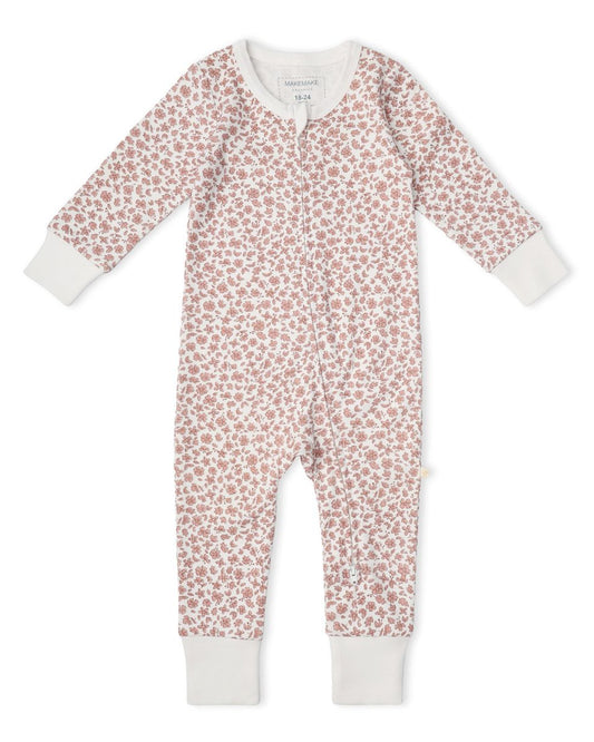 Organic 2-Way Zip Romper - Wild Petal