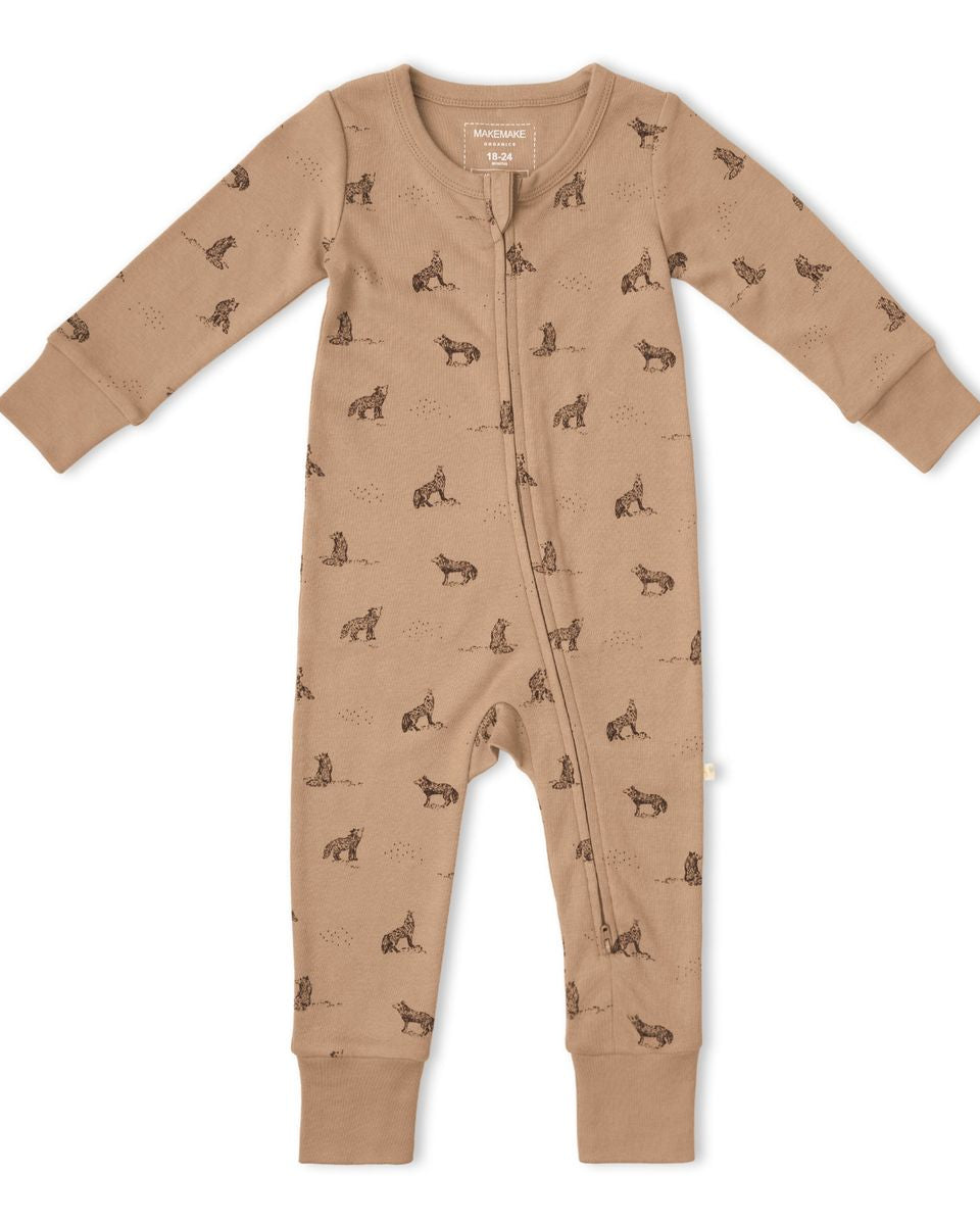 Organic 2-Way Zip Romper - Woodland Fox