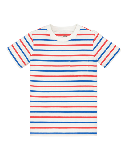 Pocket Red and Blue Striped Shirt