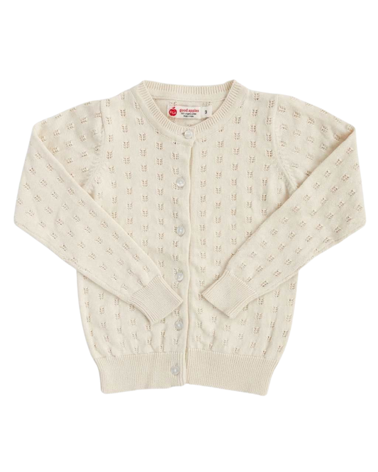 Pointelle Ivory Cardigan